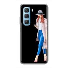 Чехол с картинкой Модные Девчонки Infinix Hot 50 5G – Девушка со смартфоном