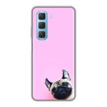 Бампер для Infinix Hot 50 5G с картинкой "Песики" (Собака на розовом)