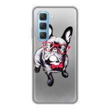 Чехол (ТПУ) Милые собачки для Infinix Hot 50 5G (Бульдог в очках)