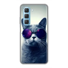 Чехол с милыми котиками на Инфиникс Хот 50 5Джи (Стильный кот)