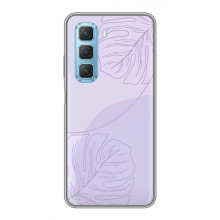 Чохол квітковий дизайн для Infinix Hot 50 5G – Монстера фіолетова