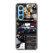 Чохол з авто Порше для Infinix Hot 50 5G – Колаж Порше