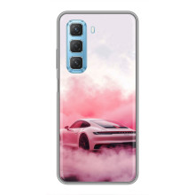 Чохол з авто Порше для Infinix Hot 50 5G – Рожевий Порше