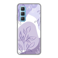 Силконовий чохол з принтом в квітах на Infinix Hot 50 5G – Фіолетовий дизайн