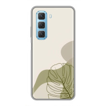 Силконовий чохол з принтом в квітах на Infinix Hot 50 5G – Монстера зелена