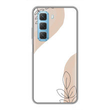Силконовий чохол з принтом в квітах на Infinix Hot 50 5G – Нюдовий дизайн