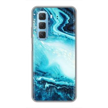 Мраморный чехол на Infinix Hot 50 5G (VPrint) (Голубой мрамор)