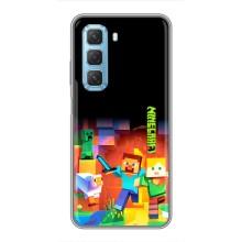 Чехлы для Infinix Hot 50 5G (Персонажи Майн Крафт) (Герой Майнкрафт)