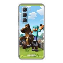 Чехлы для Infinix Hot 50 5G (Персонажи Майн Крафт) (На коне)