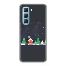 Силиконовый бампер на рождество для Infinix Hot 50 5G (Город зимний)