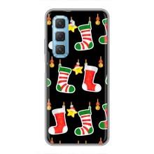 Силиконовый бампер на рождество для Infinix Hot 50 5G (Рождественские подарки)