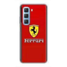 Силиконовый бампер с картинкой машины на Infinix Hot 50 5G (Ferrari Logo)