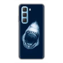 Силиконовый бампер с картинкой животных для Infinix Hot 50 5G (Пасть Акулы)