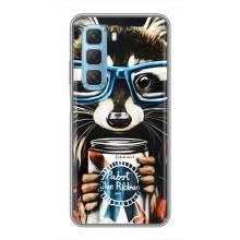 Силіконовий Чохол з Энотами  на Infinix Hot 50 5G – Єнот в окулярах