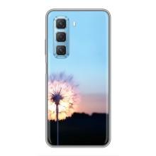 Силиконовый Чехол с одуванчиками на Infinix Hot 50 5G – Закат с одуванчиком