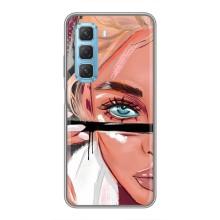Силіконовый Чохол на Infinix Hot 50 5G з картинкой Модных девушек (Дівчина та вії)