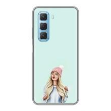 Силіконовый Чохол на Infinix Hot 50 5G з картинкой Модных девушек (В шапці)