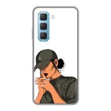 Силіконовый Чохол на Infinix Hot 50 5G з картинкой Модных девушек (У зеленому)