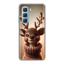Яскравий чохол для Infinix Hot 50 5G з Зимові Оленята – Олень в светрі