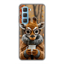 Печатный чехол «Зверята с кофе» для Infinix Hot 50 5G – Жираф с кофе