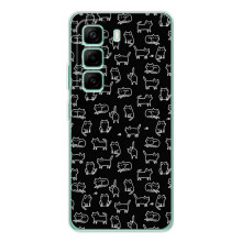 Чохол на тематику: Коти для Infinix Hot 50 Pro Plus (Котики на чорному)