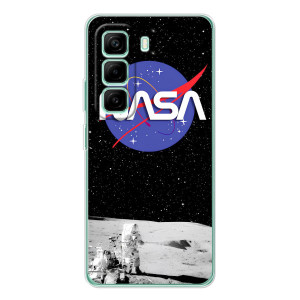 Силиконовый бампер с принтом "Наса" на Infinix Hot 50 Pro Plus – Nasa на луне