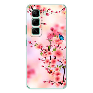Чехол с принтом САКУРЫ на Infinix Hot 50 Pro Plus – Бабочки на сакуре