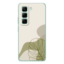 Силконовий чохол з принтом в квітах на Infinix Hot 50 Pro Plus (Монстера зелена)