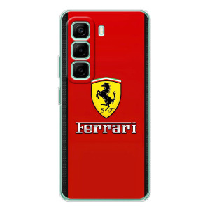 Силиконовый бампер с картинкой машины на Infinix Hot 50 Pro Plus – Ferrari Logo
