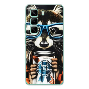 Силиконовый Чехол с Енотами на Infinix Hot 50 Pro Plus – Енот в очках