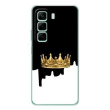 Чехол (Корона на чёрном фоне) для Хот 50 Про (Золотая корона)