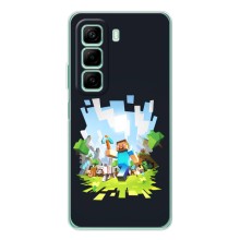 Чехол Майнкрафт на Infinix Hot 50 Pro (AlphaPrint) Minecraft (персонажи Minecraft)
