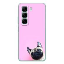 Бампер для Infinix Hot 50 Pro с картинкой "Песики" (Собака на розовом)