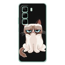 Чехол с принтом для Infinix Hot 50 Pro (AlphaPrint) Модные коты (Грустный кот)