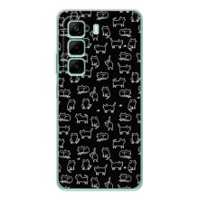 Чехол с принтом для Infinix Hot 50 Pro (AlphaPrint) Модные коты (Меленькие котики)