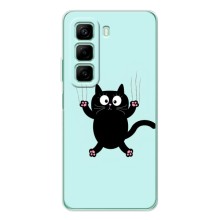 Чехол с принтом для Infinix Hot 50 Pro (AlphaPrint) Модные коты (Падающий кот)