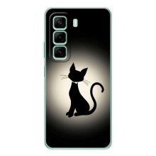 Чехол с принтом для Infinix Hot 50 Pro (AlphaPrint) Модные коты (Силуэт котика)