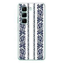 Силиконовый Чехол на Infinix Hot 50 Pro с картинкой Вышиванки – Синяя вышиванка