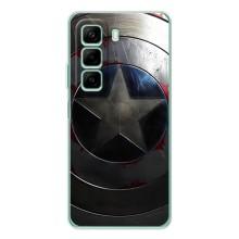 Чехол с Щитом Капитана Америки на Infinix Hot 50 Pro – Ретро Щит Капитана