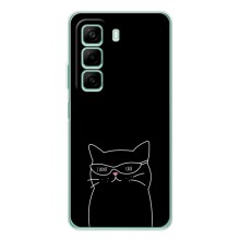 Чехол с рисунком кот на Infinix Hot 50 Pro (Равнодушный кот)