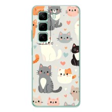 Чехол с рисунком кот на Infinix Hot 50 Pro (Коллаж котов)