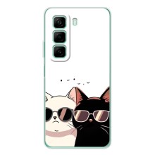 Чехол с рисунком кот на Infinix Hot 50 Pro (Коты в очках)