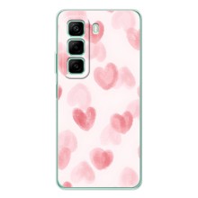 Чехол с розовым рисунком для Infinix Hot 50 Pro (Розовые сердечки)