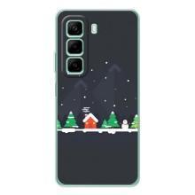 Силиконовый бампер на рождество для Infinix Hot 50 Pro (Город зимний)
