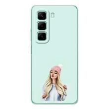 Силиконовый Чехол на Infinix Hot 50 Pro с картинкой Стильных Девушек (В шапке)
