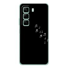 Чехол с картинками на черном фоне для Infinix Hot 50 – Ноты