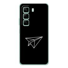 Чехол с картинками на черном фоне для Infinix Hot 50 – Самолетик