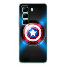 Чехол с Щитом Капитана Америки на Infinix Hot 50 – Яркий Щит Капитана
