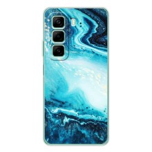 Мраморный чехол на Infinix Hot 50 (VPrint) (Голубой мрамор)
