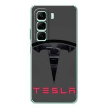 Силиконовый бампер с картинкой машины на Infinix Hot 50 – Logo TESLA